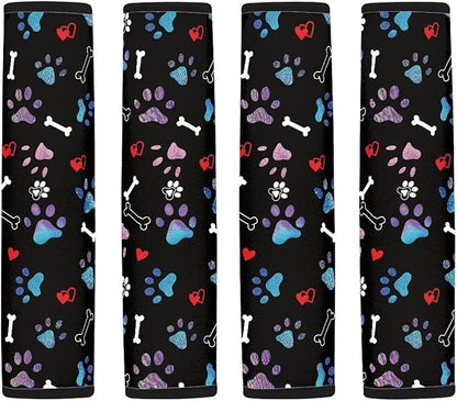 UNICEU Rainbow Dog Paw 2 Piece Car Seat Belt Cover Soft Seatbelt Shoulder Protection Pads for Women Men,Universal Fit Most Vehicle,Backpack