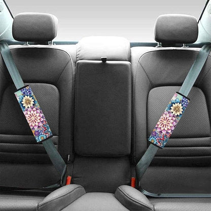 UNICEU Boho Flower Bright Blossom 2 Packs Car Seatbelt Pads Covers for Women Girls, Neoprene Comfortable Car Safety Seatbelt Pads Cover