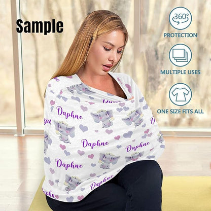 Personalized Woodland Deer Baby Car Seat Covers with Name, Custom Nursing Cover Breastfeeding for Babies, Carseat Canopy for Boys and Girls, Infant Stroller Cover, Breathable Carseats Cover