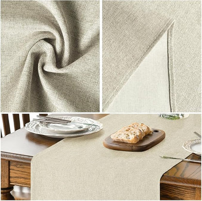 Artoid Mode Beige Table Runner, Seasonal Summer Fall Washable Kitchen Dining Table Decoration for Home Party Decor 13x120 Inch