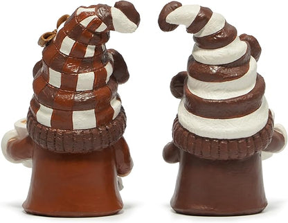 Hodao Resin Coffee Gnomes with Mug Nordic Style Home Bar Decor, Collectible Figurines 4.1inchSwedish Handmade Statue Small Figurine Ornament Gift for Coffee Lovers-a Set of 2