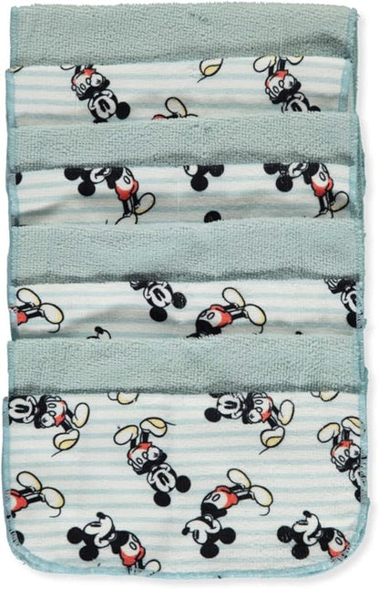 Disney Baby Big Boys' 8-Pack Mickey Mouse Washcloths Set - White/Multi, one Size