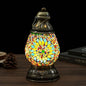 Turkish Mosaic Table Lamp Handmade Moroccan Camping Light Rechargeable 1800mAh Battery USB Touch Switch 3 Brightness Levels for Camping Home Decor