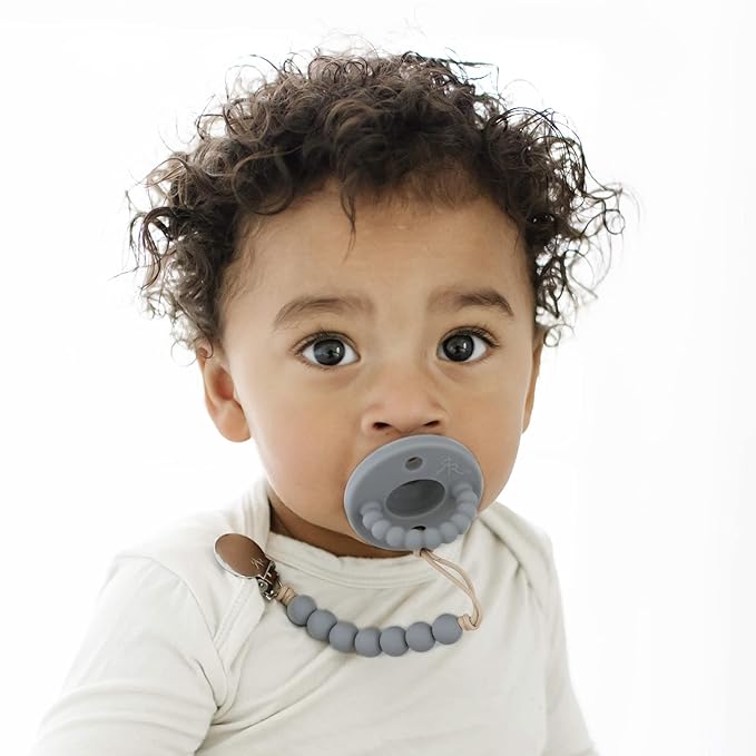 Ryan & Rose Cutie PAT Pacifier Teether (Stage 2, Charcoal)