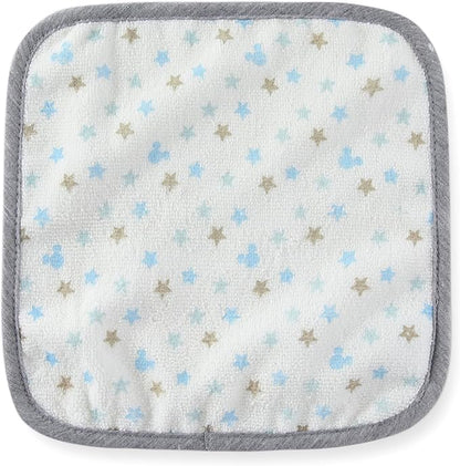 Disney Baby Boys Mickey Mouse Hooded Bath Towel with 3 Washcloths Set for Newborn and Infants