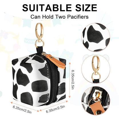 Baby Pacifier Case with Clip, Baby Pacifier Holder Pouch Box for Diaper Bag, Holds 2 Pacifiers for Travel Outdoor Activities, Small Baby Utensils,Black Stone