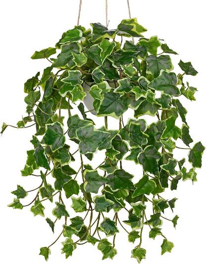 Hollyone Fake Hanging Plants with Pots, Artificial Potted Ivy Vine Faux Ivy Leaves Hanging Greenery Plants for for Home Ceiling Bedroom Living Room Garden Front Porch Table Shelf Wall Decoration