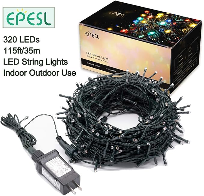 Orange Lights Halloween - 320 LEDs 35m/115ft 8 Modes Memory Function End-to-End Plug in Outdoor/Indoor Waterproof Fairy Twinkle Tree Fall String Lights for Autumn/Thanksgiving/All Saints' Day/Yard