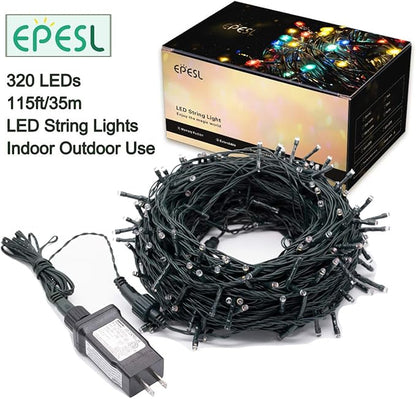 Orange Lights Halloween - 320 LEDs 35m/115ft 8 Modes Memory Function End-to-End Plug in Outdoor/Indoor Waterproof Fairy Twinkle Tree Fall String Lights for Autumn/Thanksgiving/All Saints' Day/Yard