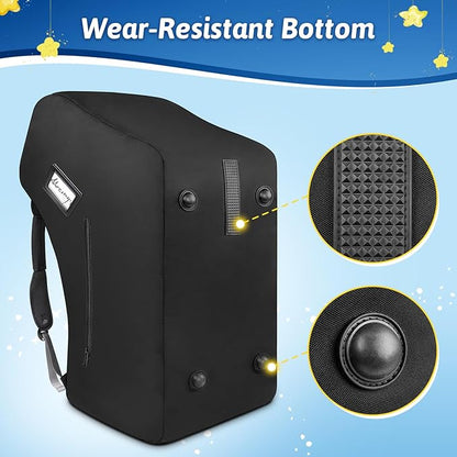 YOREPEK Padded Car Seat Travel Bag Backpack Compatible with All Nuna Pipa Car Seat and Base, Infant Car Seat Bags for Air Travel with Shoulder Straps, Carseat Cover with Side Pocket, Protective Feet