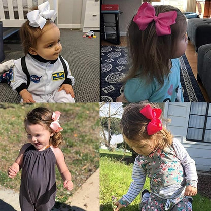 WillingTee 40colors 4.5" Hair Bows for Girls Grosgrain Ribbon Big Hair Bows Alligator Clips Hair Accessories for Baby Girls Infants Toddlers Teens Kids Children