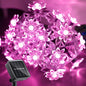 ITICdecor Solar Flower String Lights Outdoor Waterproof 50 LED Upgraded Flower Fairy Light for Garden Fence Patio Yard Christmas Tree Lawn Party (Pink)