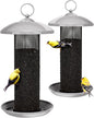 Kingsyard 2 Pack Finch Feeders for Outdoors Hanging, Metal Mesh Tube Bird Feeder for Nyjer/Thistle Seed, 2.5 lbs Large Capacity (Grey)