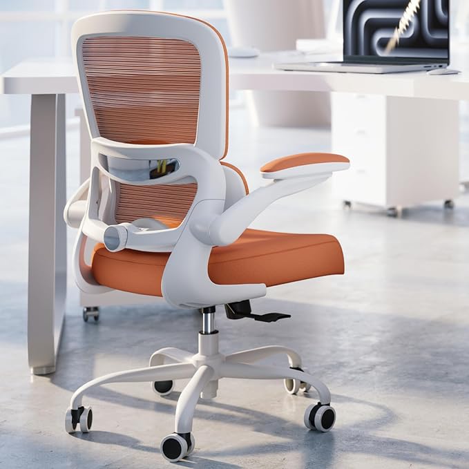 TRALT Office Chair - Ergonomic Desk Chair with Adjustable Lumbar Support, Mesh Computer Chair, Executive Chairs for Home Office Comfortable Lumbar Support (Orange)