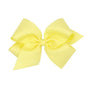 Wee Ones Girls' Classic Grosgrain Hair Bow with Scalloped Edges, No-Slip Hair Clip, Handmade, Light Yellow, King