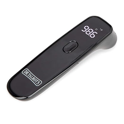 Dr. Talbot's Non-Contact Acrylic Infrared Thermometer with Led Screen, Fever Warning Indicator, Accurate 1 S Reading for Baby, Kids, Adults, Black