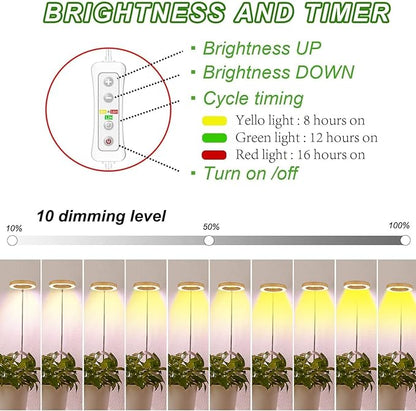 yadoker Plant Grow Light, LED Growing Light Full Spectrum for Indoor Plants,Height Adjustable, Automatic Timer, 5V Low Safe Voltage,Idea for Small Plant Light