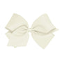 Wee Ones Girls' Classic Grosgrain Hair Bows with Plain Wrap Center, No-Slip Hair Clip, Handmade, Antique White, King