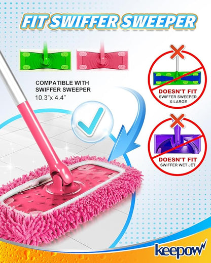 Keepow 8 Pack Reusable Mop Pads Compatible
