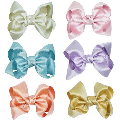 3 Inch Baby Girl Hair Bows Clips Hairpin Headwear Little Teen Toddler Girls Kids Teens Toddlers Hair Accessories - Set of 2 (Deep Purple)
