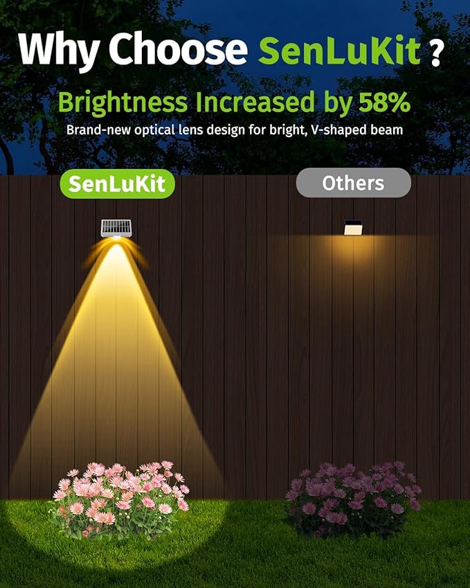 Solar Fence Lights Outdoor Waterproof High Brightness LED Spot Lens Deck Lights 7 Mode Warm & Cool White RGB Solar Powered Wall Lighting Decor for Outside Patio Step Backyard Railing - 16 Pack(White)