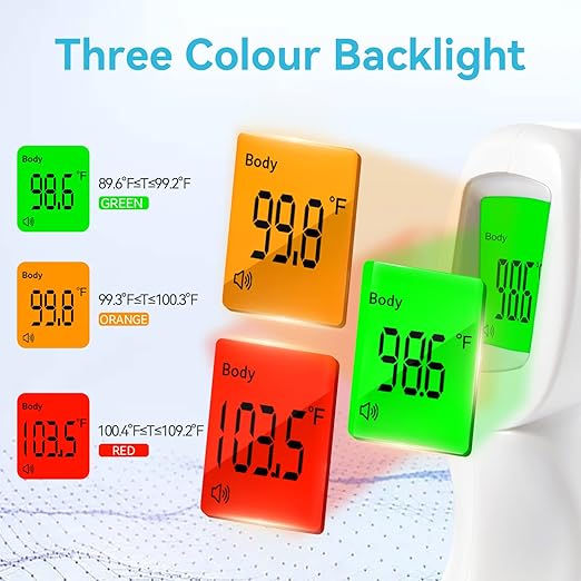 Berrcom Infrared Forehead Thermometer, Digital Non-Contact Thermometers for Adults, Kids & Babies, 3-in-1 Fever Check Temperature Gun for Home Use