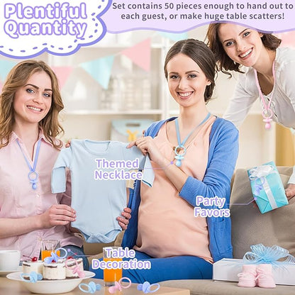 50 Pacifiers for Baby Shower Game Girl, 2.75’’ Plastic Pacifiers Baby Shower Game, Bulk Baby Shower Pacifiers for Gender Reveal Baby Shower Decoration DIY, Table Scatter, Baby Shower Favors (Purple)