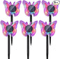 Solar Butterfly Lights Outdoor-Color-Changing 3D Glow-2-in-1 Wall & Ground-Butterfly Lights for Outside-Waterproof Garden Decorations for Patio Lawn Yard Fence Backyard Decor (6 Pack)