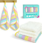 VOOVA & MOVAS Rainbow & Ivory 6 Pack Baby Washcloths – 100% Cotton, 12"x12" – Highly Absorbent & Ultra-Soft – Newborn Towels – Baby Essentials, Perfect Set