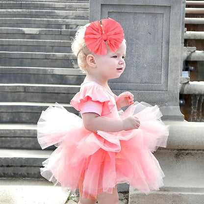 Baby Girls Soft Knot Headbands with Hair Bows Newborn Toddler Hairbands Infant Toddlers Kids Hair Accessories Blue Watermelon Red Light Yellow 3 PCS