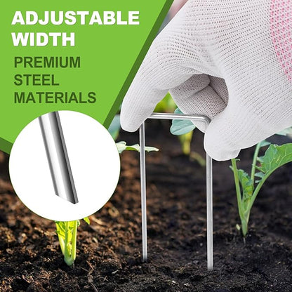 30 Pcs Galvanized Landscape Staples Metal Garden Stakes Heavy Duty for Ground Cover, U-Shaped Pins Yard Stakes Weed Barrier Fabric, Garden Hose, Drip Irrigation, 1.6 inch*(6+4 inch)