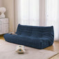 N&V Fireside Three Seater Sofa, Mid Century Armless Twin Size Floor Lounge Chair, Soft Premium Corduroy, Foam Accent Chair for Living Room, Bedroom (Prussia Blue)