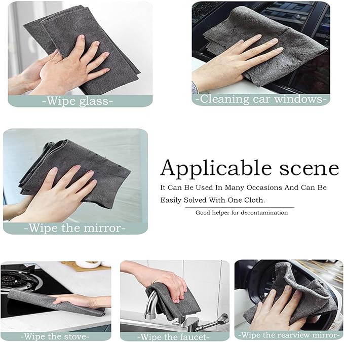5pcs 9×7 Inches Real Magic Cloth Thickened Magic Cleaning Cloth Microfiber