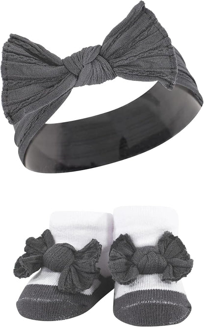 Hudson Baby Girl's Headband and Socks Giftset