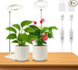 2 Pack Grow Light with Base, 6000K White Full Spectrum Growing Light Lamp for Indoor Small Mini Micro Green Pot Plants, 5-Level Dimmable, Auto Timer 4/8/12/18 Hrs