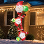 8FT Christmas Inflatable Blow up Lighted Yard Decoration Suitable for Christmas Indoor Outdoor Xmas Yard Party Holiday Garden Decor (Climbing Santa Inflatable Set)
