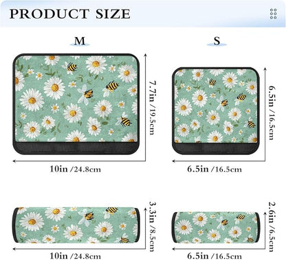 2 Pack Seatbelt Covers Seat Belt Cover Pad for Adults Boys Girls Car Seat Strap Covers Pads Cushion Universal Shoulder Strap Pad Protector for Backpack Camera Bag 10x7.7Inch Mint Green Daisy Flowers a