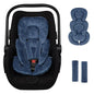 Infant Car Seat Insert Head and Body Support, GFU Reversible Newborn Insert for Carseat with Strap Pads, Soft Stroller Cushion Pillow Insert for Boys and Girls, Fits for Stroller, Swing, Blue