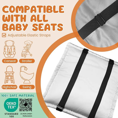 PROMEED 100% Mulberry Silk Baby Car Seat Headrest Cover, Natural Silk Carseat Head Cover for Bald Spots and Hair Knots, Soft & Breathable Head Rest Covers for Infant Carseat (Black)
