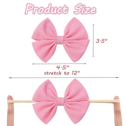 Valentine's Red Baby Bow Headbands for Baby Girls Pink Handmade Bows Newborn Nylon Headbands Valentine's Day HairAccessories for Infants Toddlers (Red White Pink)