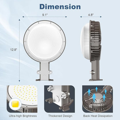 KUKUPPO 120W LED Barn Light with Photocell, ETL Listed 16,800LM LED Yard Light Outdoor, IP65 Waterproof, 5000K Daylight LED Pole Light Area Security Flood Light Fixture for Yard, Barn, Farm, Street