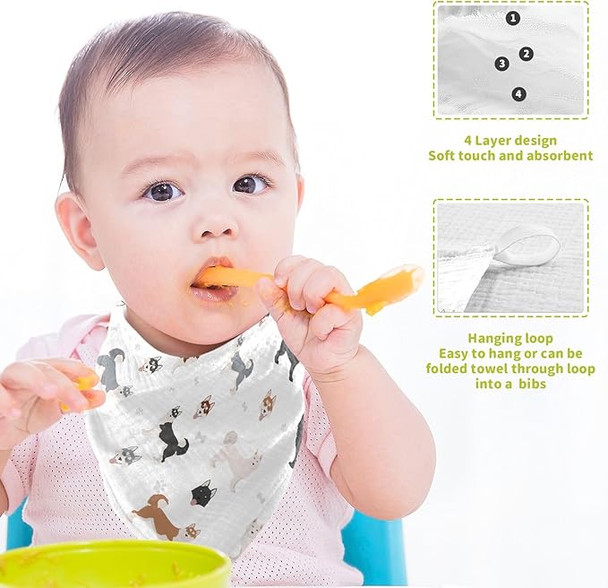 vvfelixl Baby Cotton Washcloths Siberian Husky Dog Infants Bath Towel for Unisex Puppy Face Towels for Newborn, Natural Baby Wipes Delicate Skin, 11.8 X 11.8 inch, one sizex3