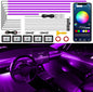 Acrylic Interior Car LED Strip Light with Wireless APP, Car Accessories 18 in 1 with 175 inches 593 LEDs Fiber Optic Ambient Lighting Kits, RGB Dynamic Music Sync Neon LED Strip Light for Car