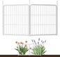 SunsGrove Garden Fence 24 in(H) x 3.7 ft(L) 2 Panels, Heavy Duty Metal Animal Barrier Fence for Dogs, Easy No-Dig Setup, Decorative Dog Fences, White