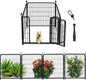 Dog Playpen 32 inch(H) 4 Panels Dog Fence Outdoor for Yard. Metal Dog Pen Heavy Duty Pet Puppy Exercise Pen for Rv Camping Garden Yard, Wide Door Low Threshold Dog Fence Total 8.9 Ft(L)