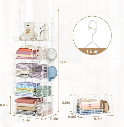 5 Tier Extra Large Closet Hanging Shelves