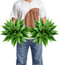Velener Artificial Agave Plant Set,18 Inch, Faux Aesthetic Plants for Home Decor, Realistic UV Resistant Fake Agave Plants Without Pot, Set of 2