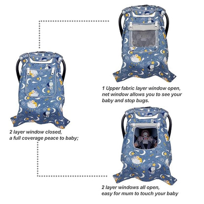 Car Seat Covers for Babies & Newborn Nursing Cover, Multi in 1 Cozy Baby car seat Covers-carseat Canopy, All Seasons Winter Suitable, smart Opening, Sturdy Fasten Loop, Neutral, Cotton & White Minky;
