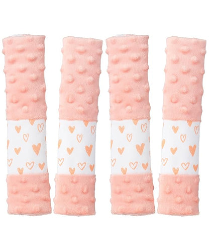 4 Pack Car Seat Belt Straps Cover for Baby Kids,Pink Baby Carrier Straps Covers Stroller Strap Pads Baby Car Seat Belt Neck Covers for Baby(9.8'’X2.2''inch)