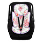 Pea Pod Infant Car Seat Insert 2-in-1 Baby Car Seat Head & Body Support for Newborn Girl Reversible 3 Layer Warm Preemie Carseat Stroller Cushion Headrest with Soft Minky Dot Fabric, Pink Floral
